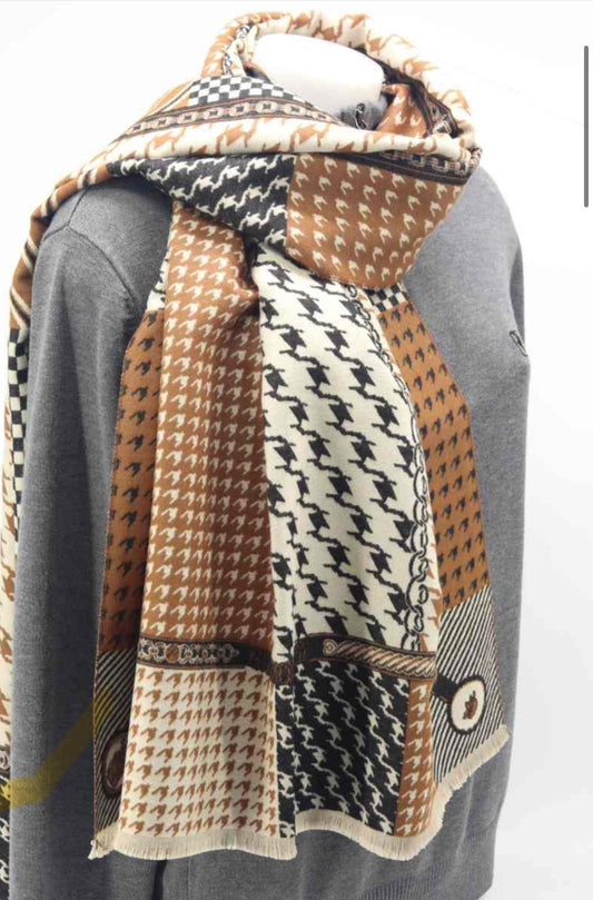 Doctor Bear Luxury cashmere feel scarf in taupe