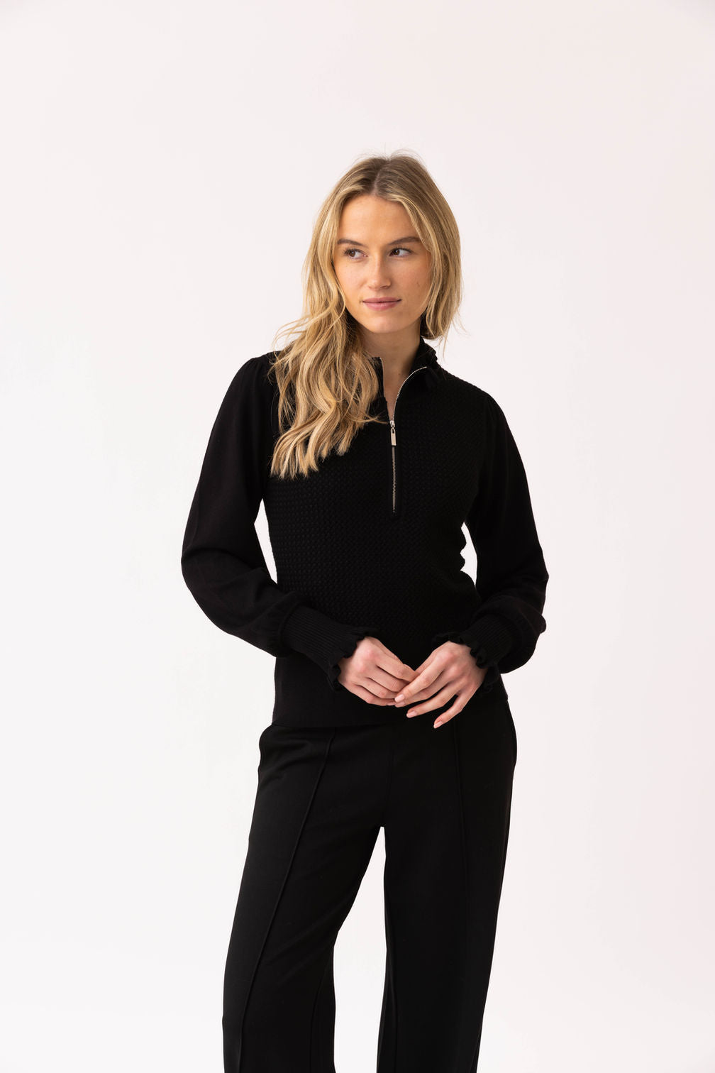Marble Soft Knit Half Zip Sweater – Style 8015, Colour 101