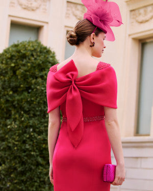 Raspberry bow dress