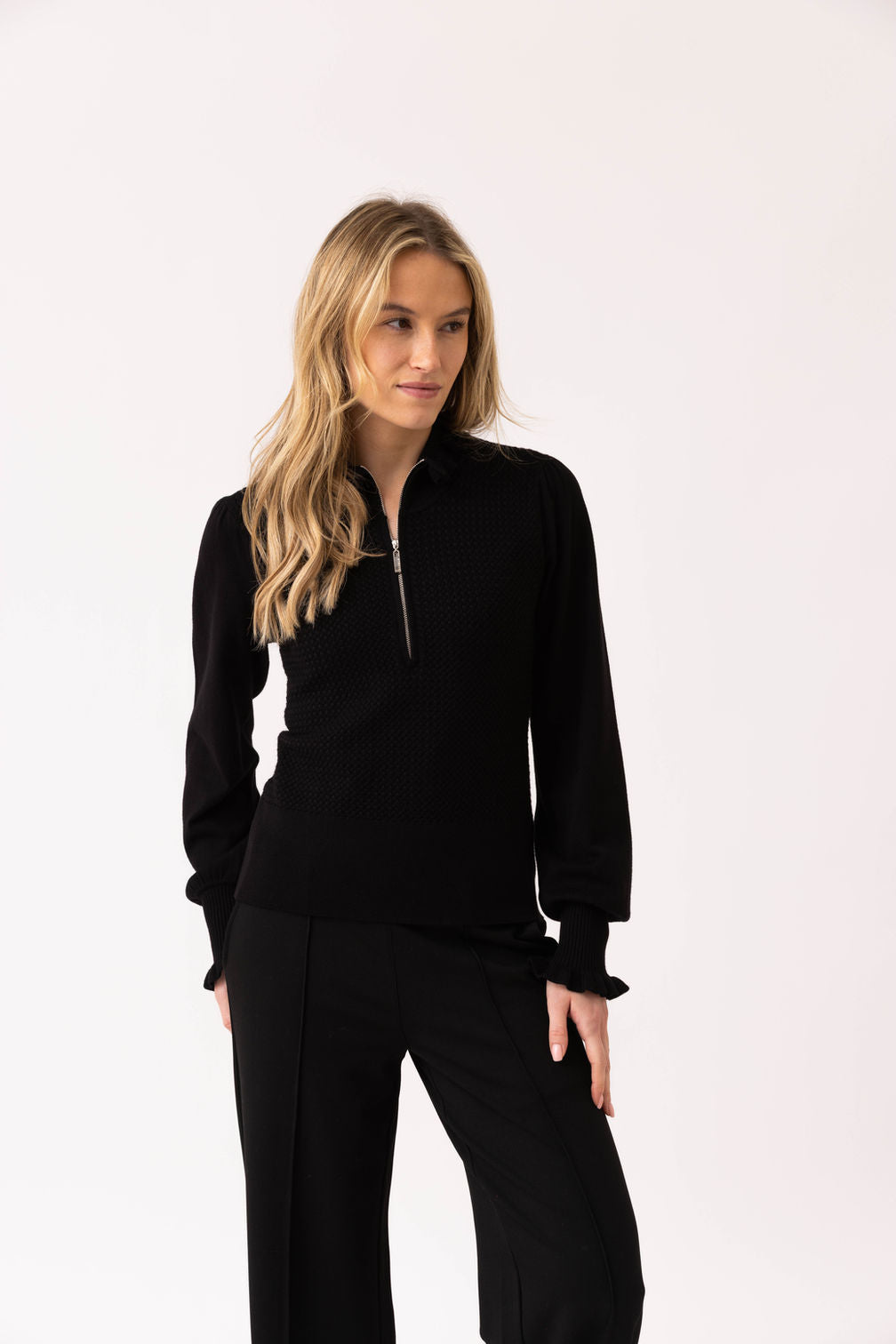 Marble Soft Knit Half Zip Sweater – Style 8015, Colour 101