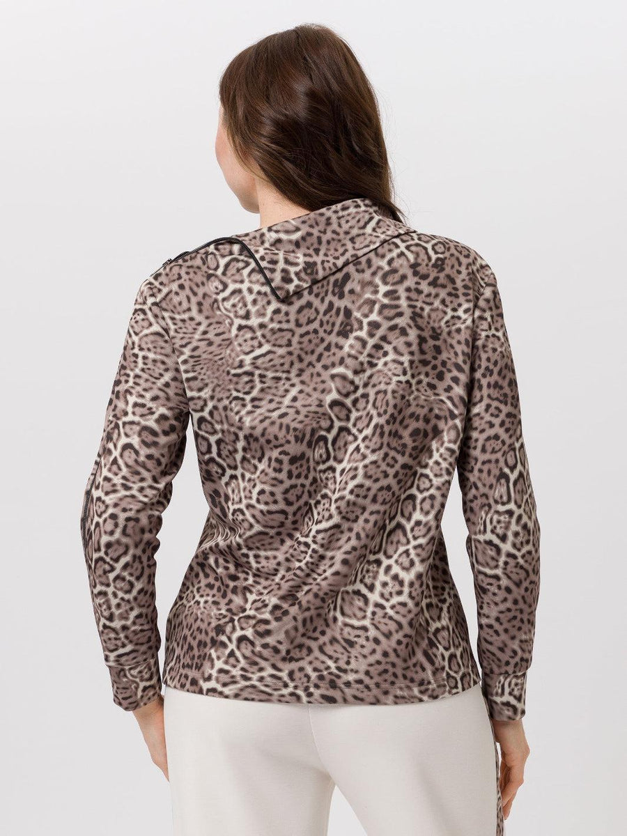Tuzzi Leopard Print Long Sleeve Top