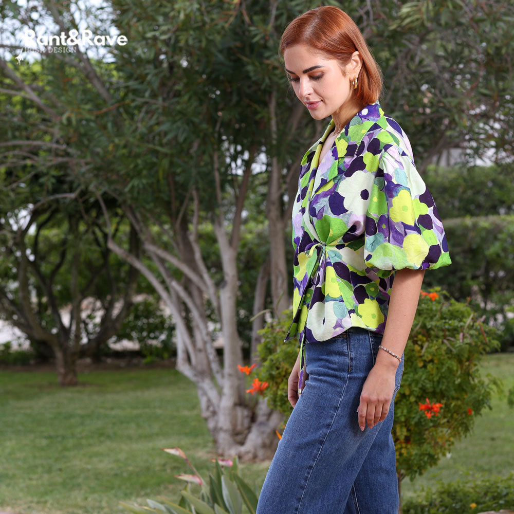 Morgan Wrap Top Green