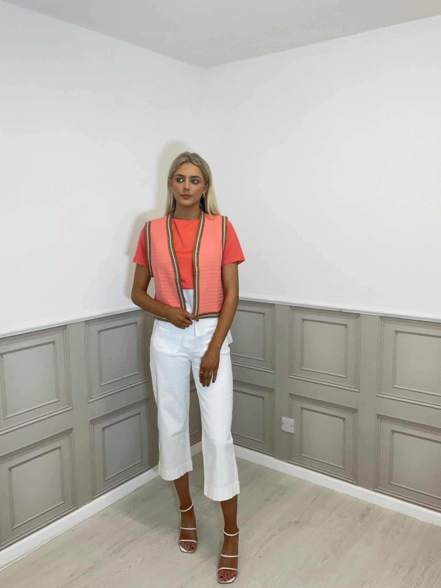 Fluresk coral waistcoat