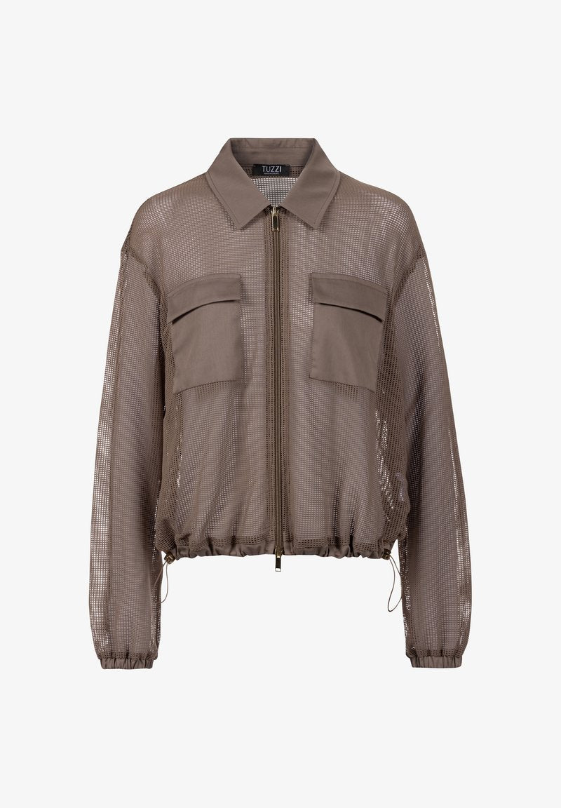 Tuzzi Mesh Zip Jacket – Taupe