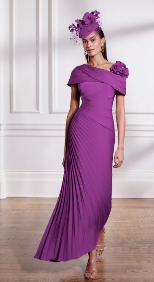 John Charles purple dress