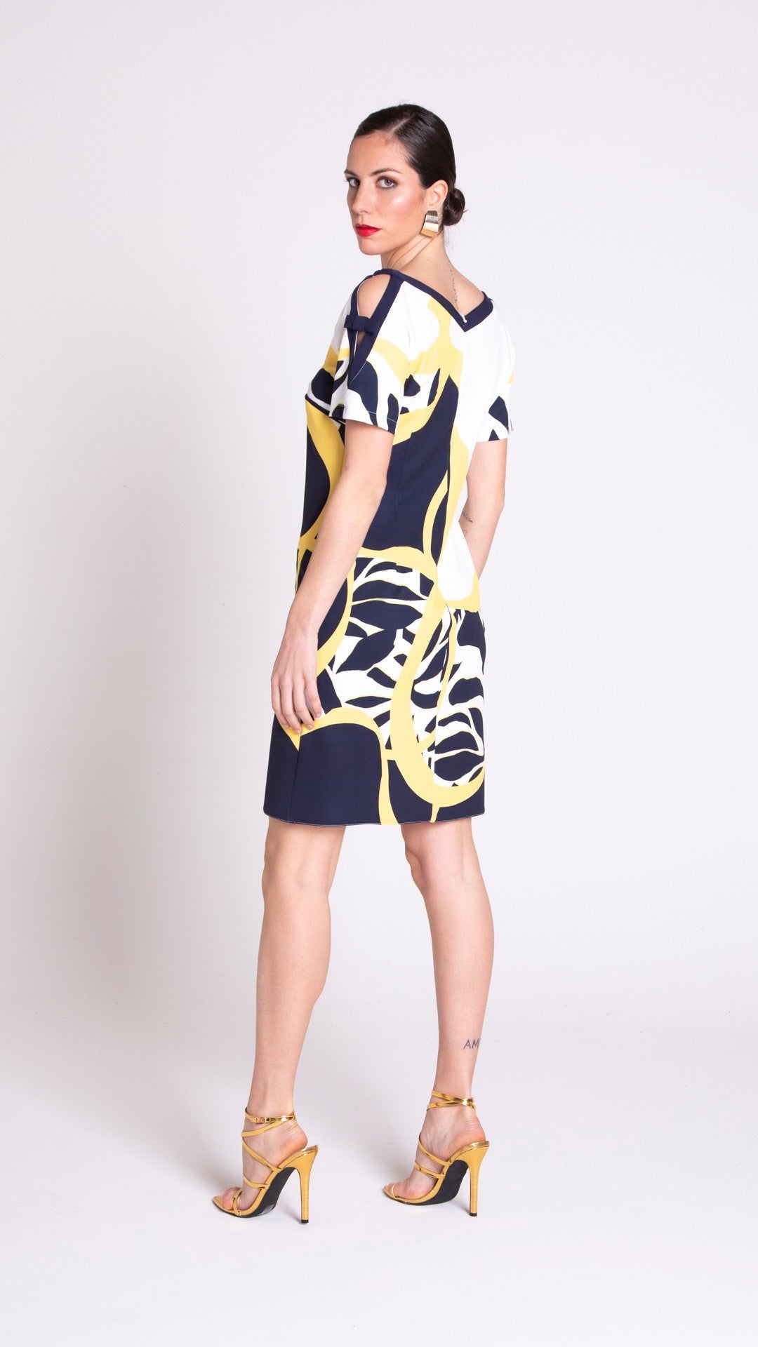 Edas navy white/yellow dress