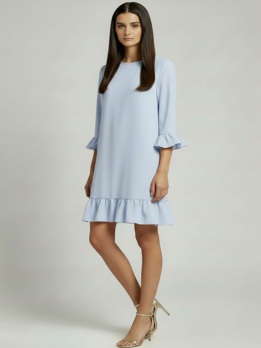 KATE & PIPPA OLIVIA MINI DRESS IN BLUE