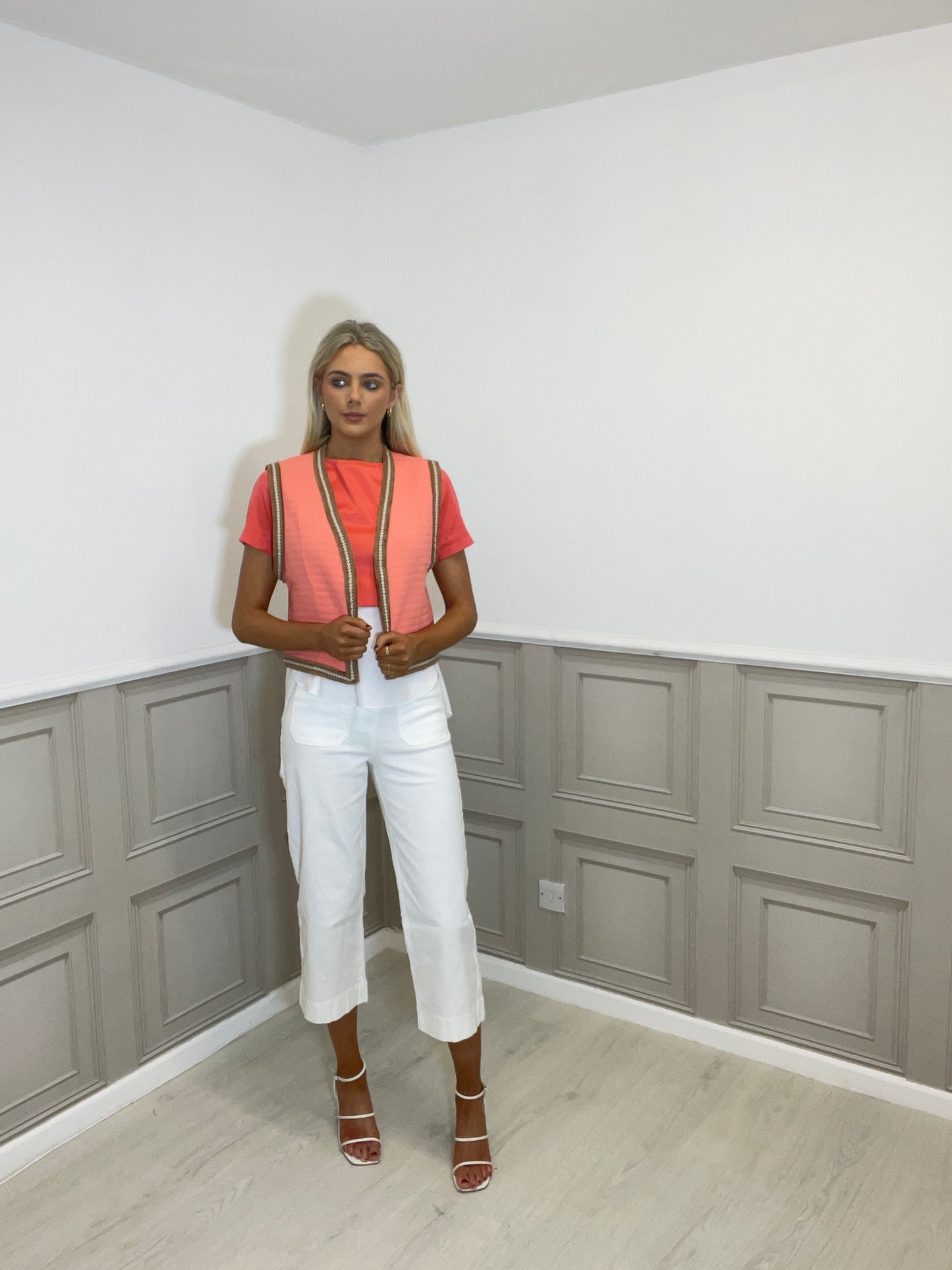 Fluresk coral waistcoat