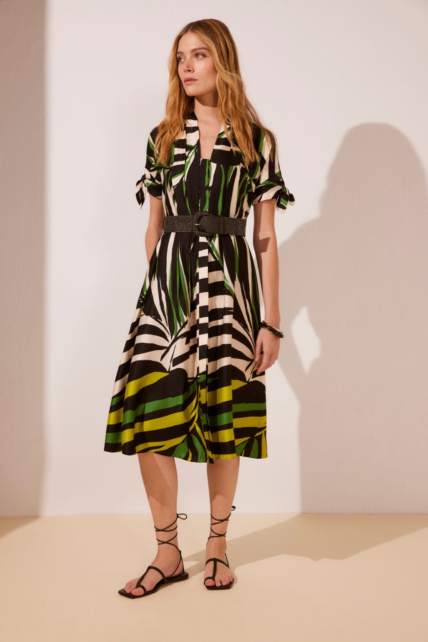 Argiddo green and lime print dress
