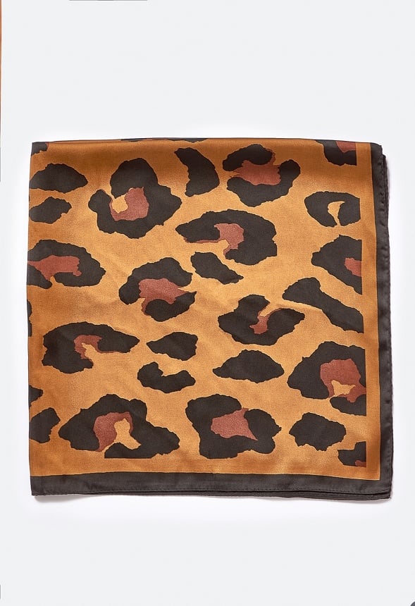 Carmel silk style leopard print scarf