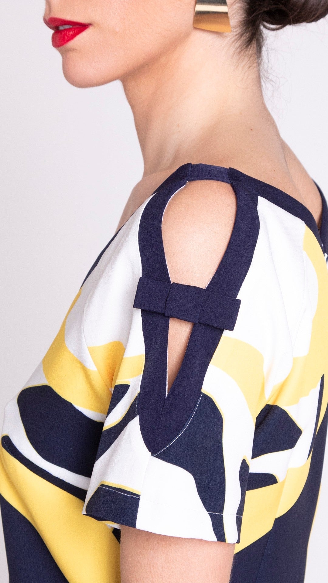Edas navy white/yellow dress