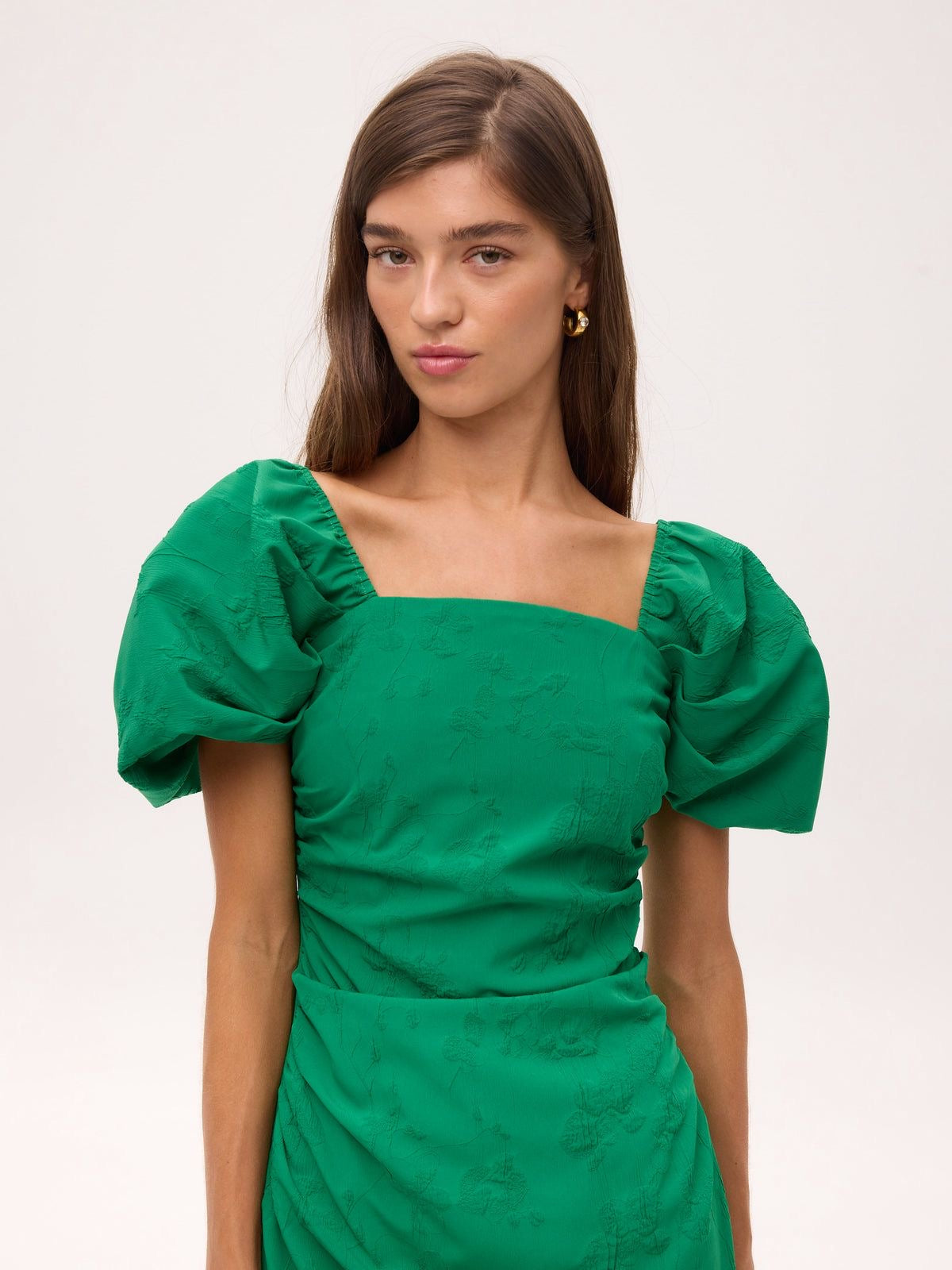Mioh Capuleto green ruffle mini dress