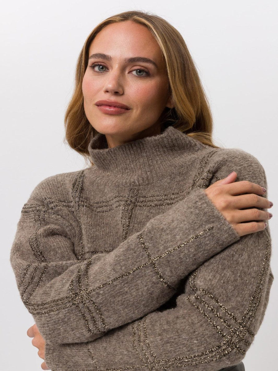 TUZZI plaid knit jumper