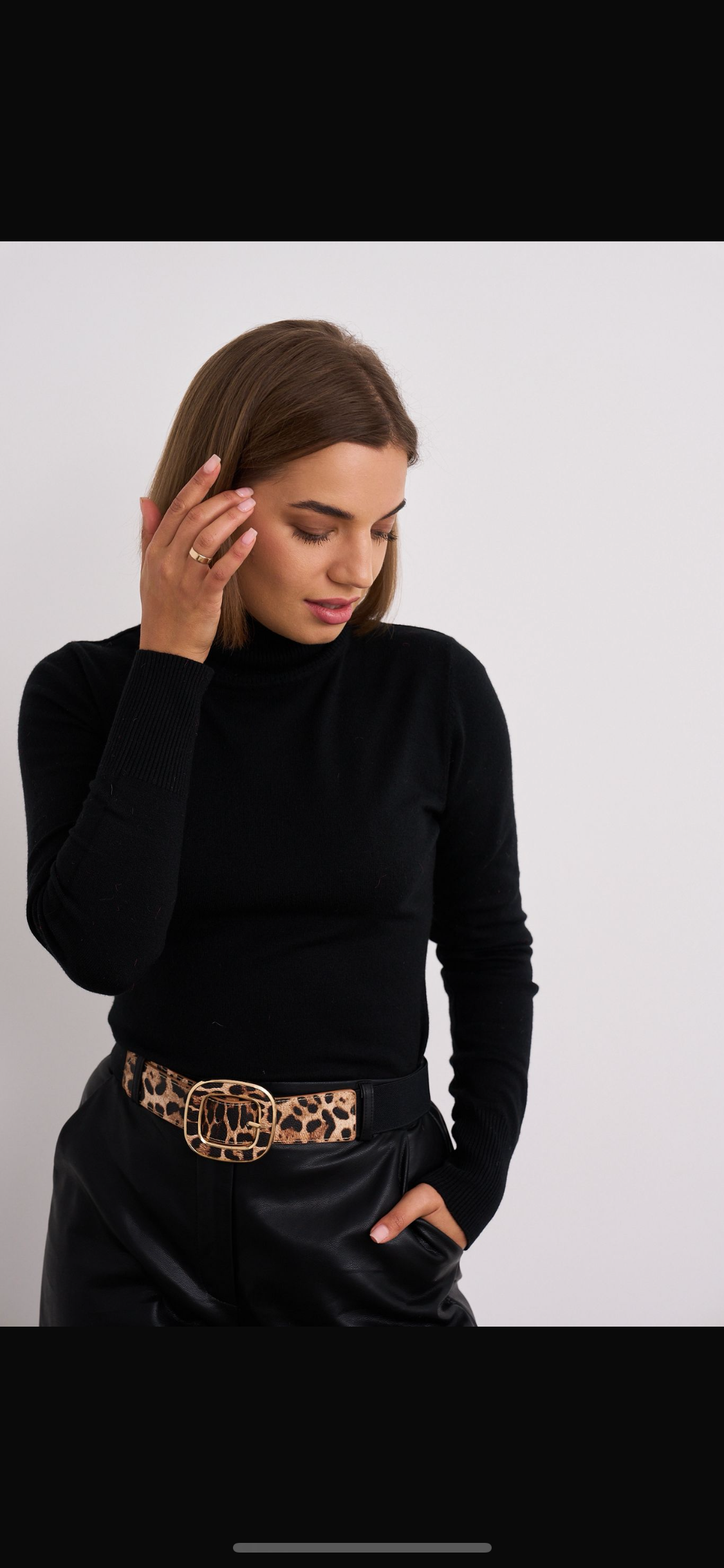 Leopard Print Statement Belt with Gold Buckle