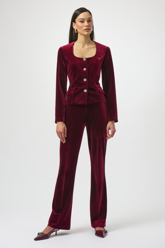 JOSEPH RIBKOFF Velvet Flared Pull-On Pants 254195