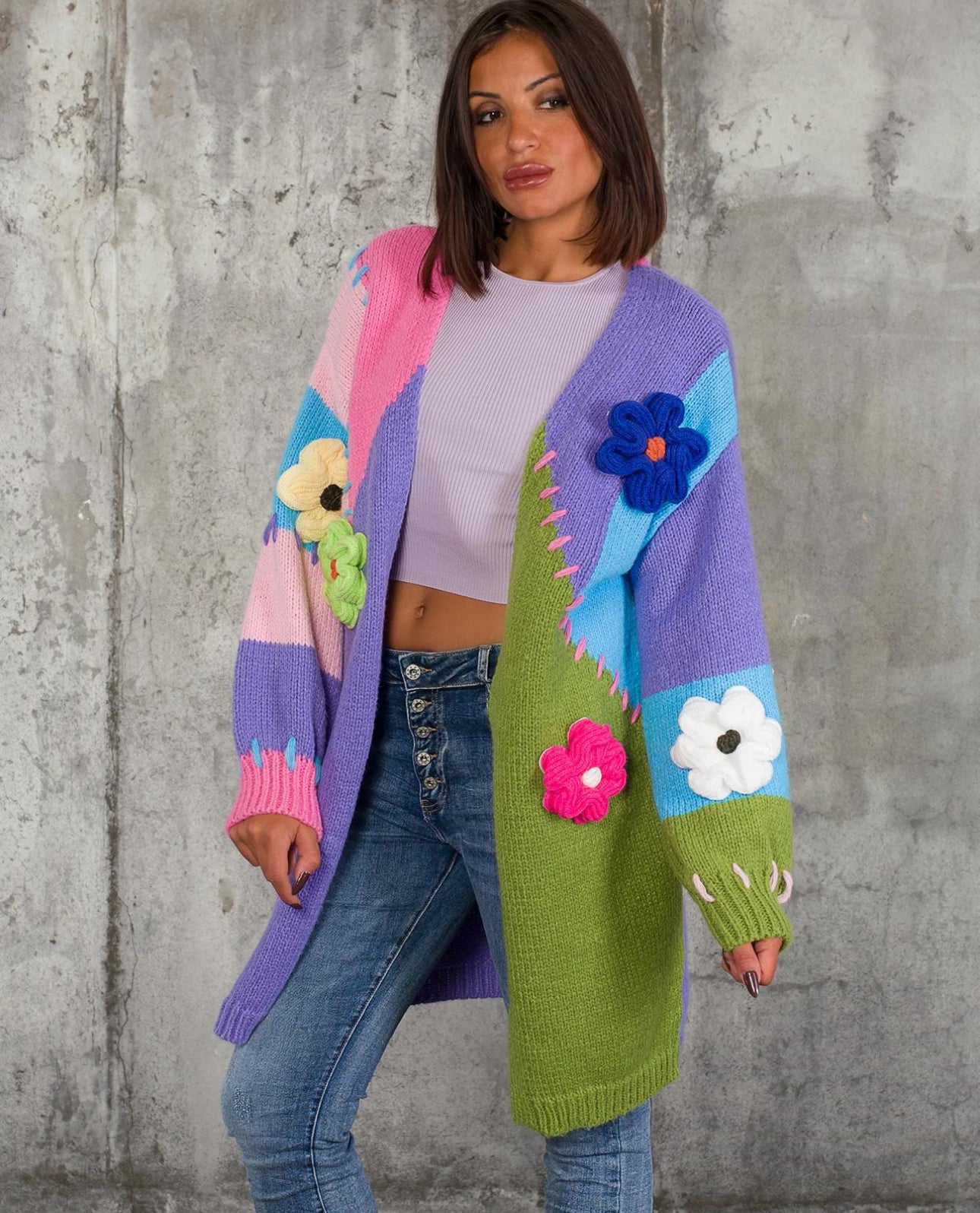 Colourburst floral cartigan 8881