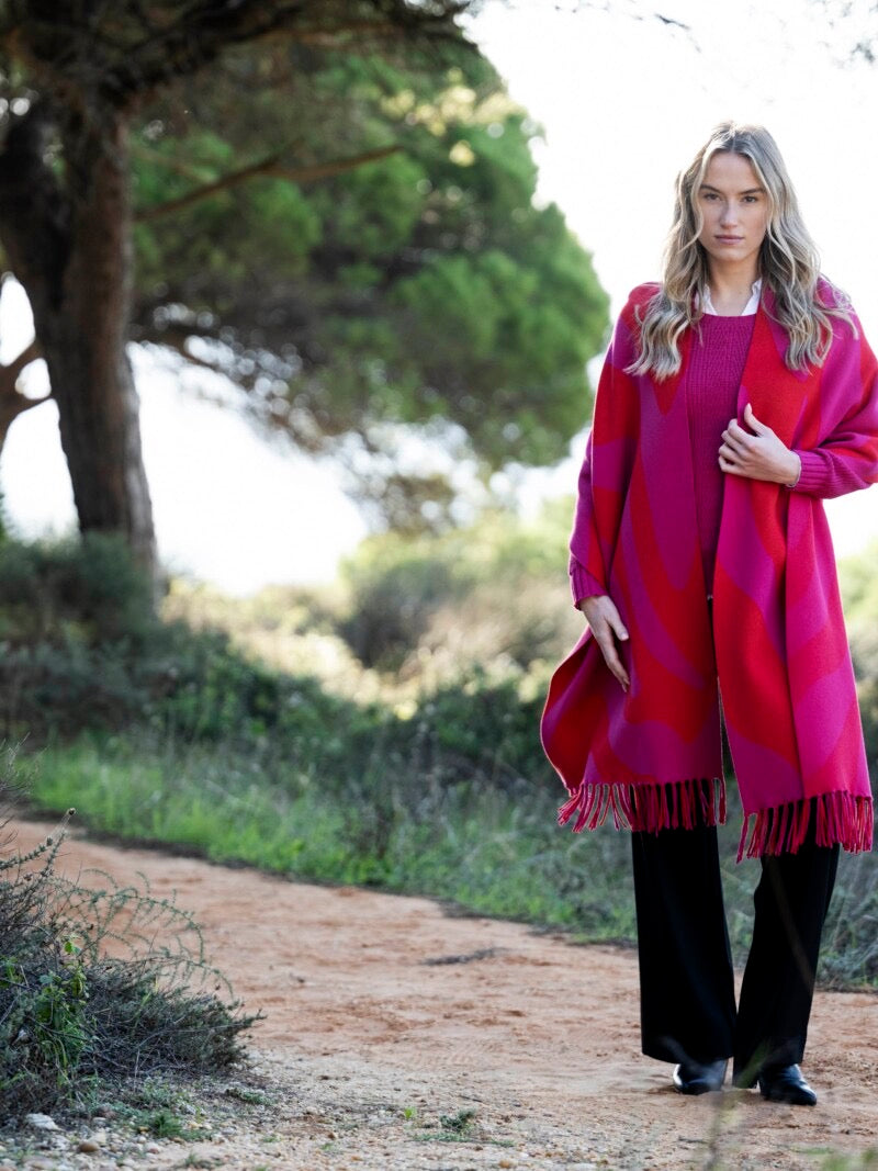 Marble scarf in pink/red