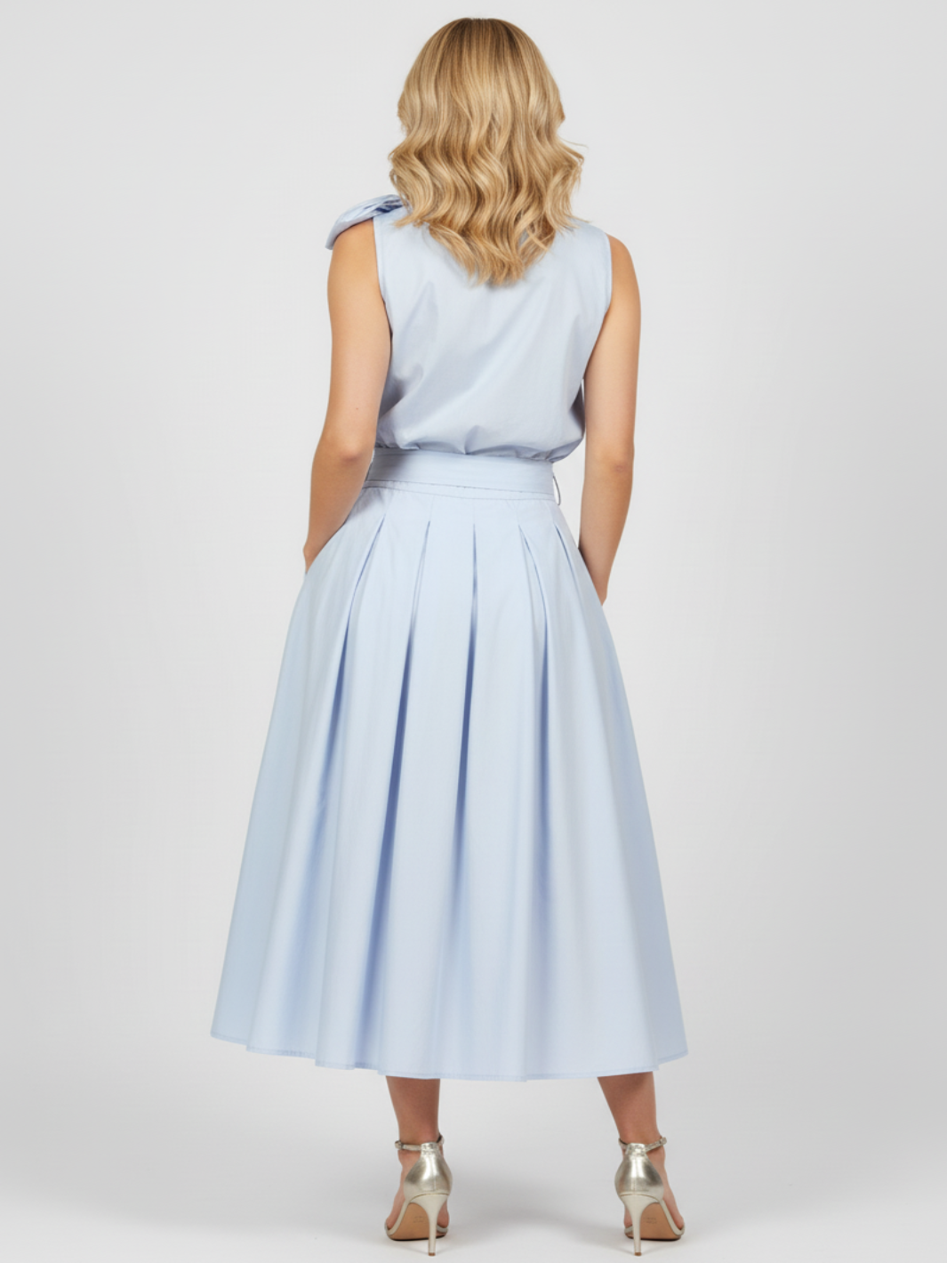LIL JEN BLAIR COTTON SKIRT & IRIS TOP CO ORD IN POWDER BLUE