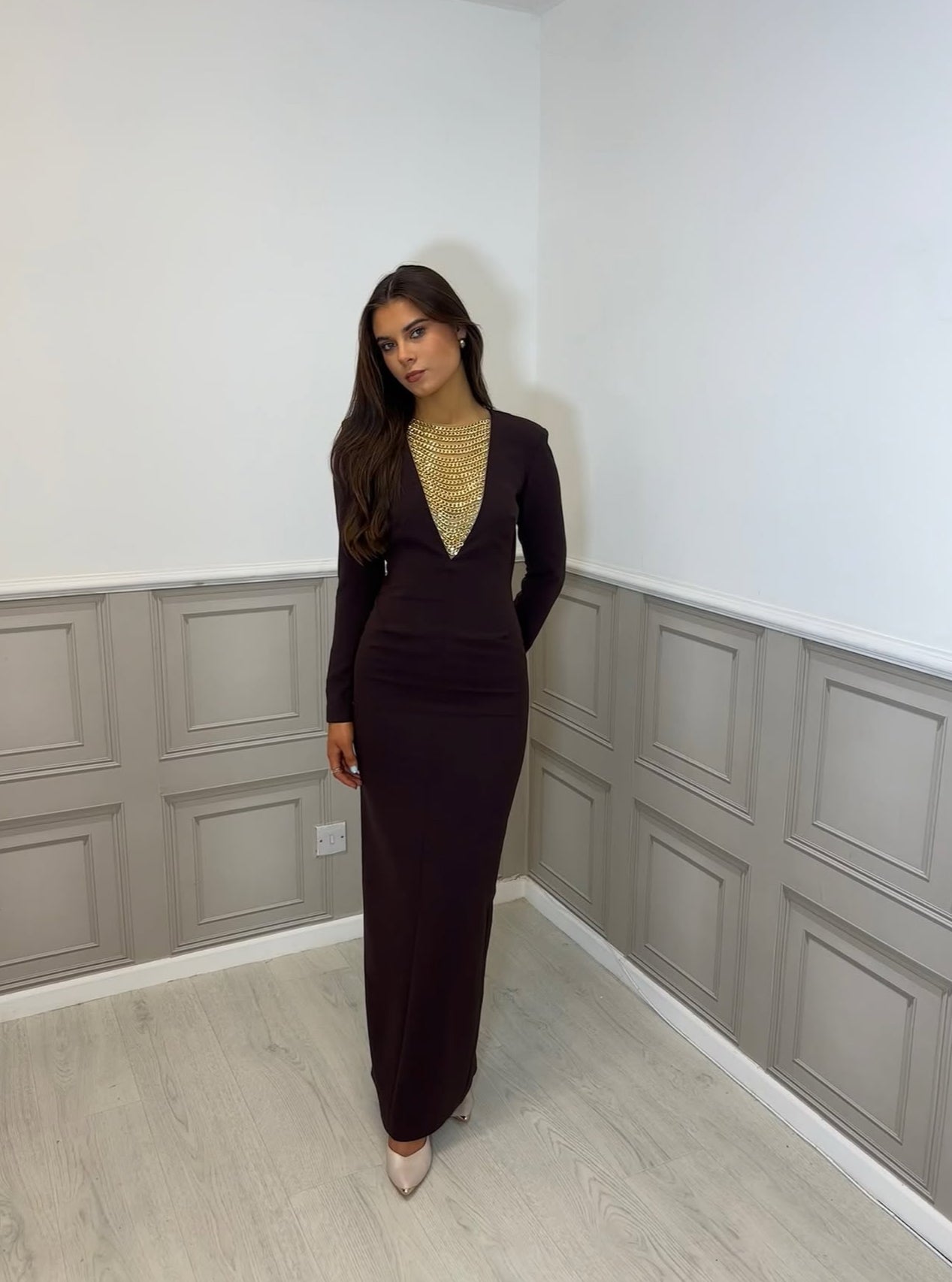 Carla Ruiz jazlyn dress brown dress