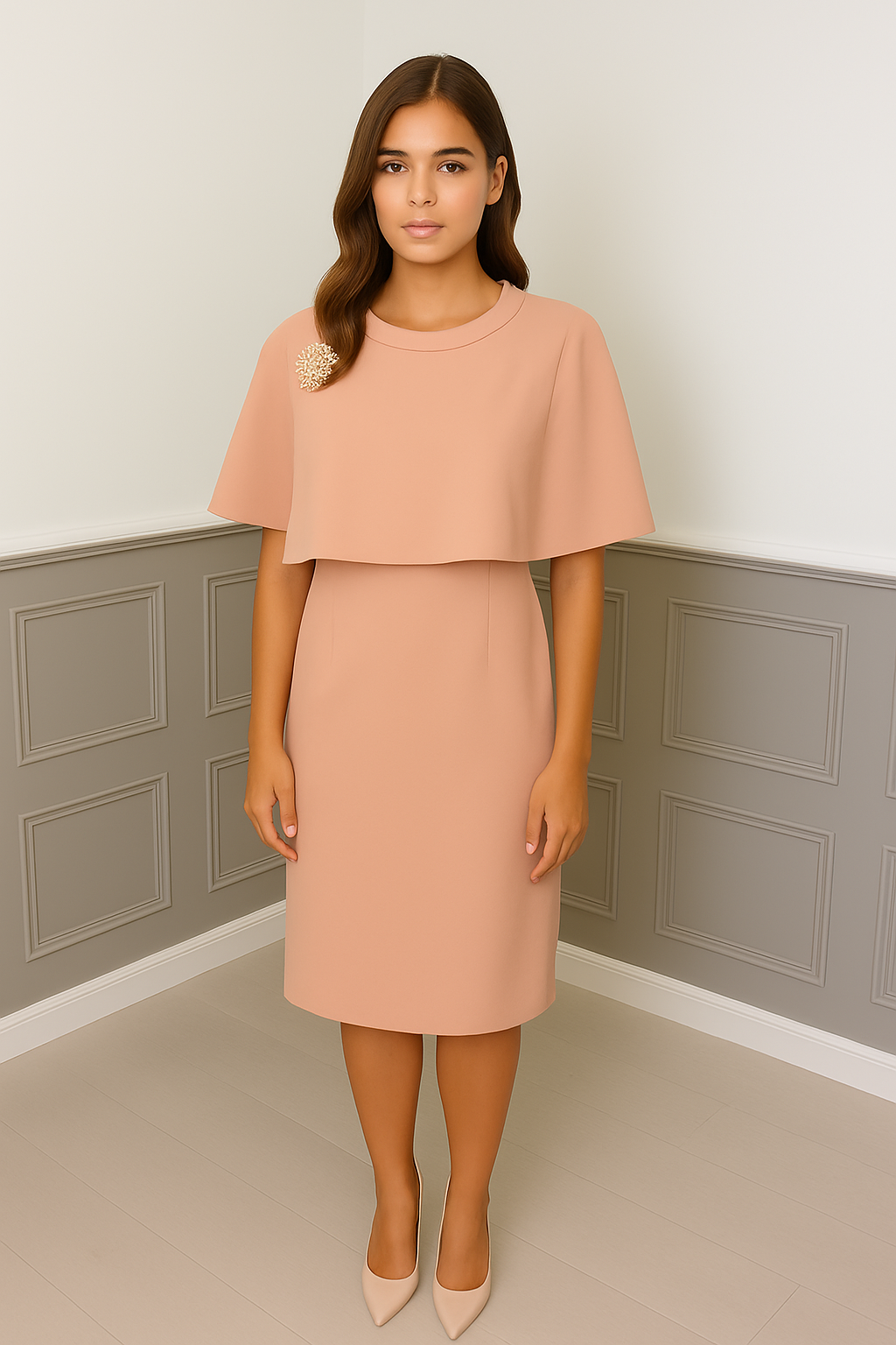 Blush dress and cape code 2