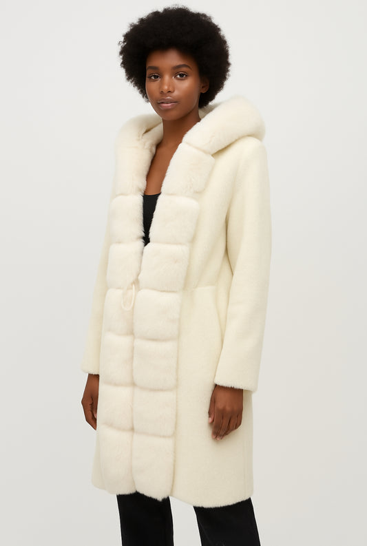 JOSEPH RIBKOFF vanilla fur coat