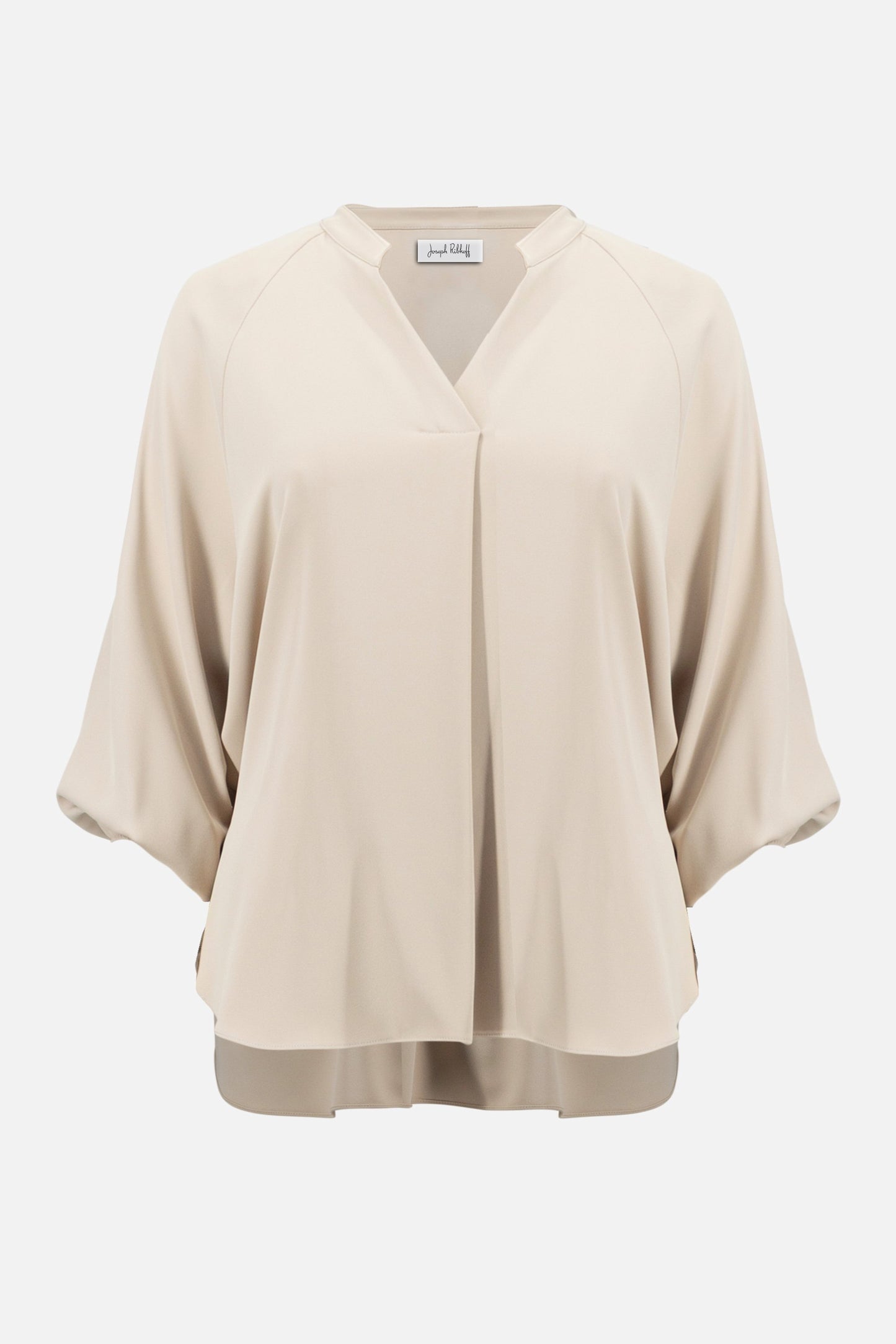 JOSEPH RIBKOFF 261076 Woven Twill Boxy Top With Mandarin Collar