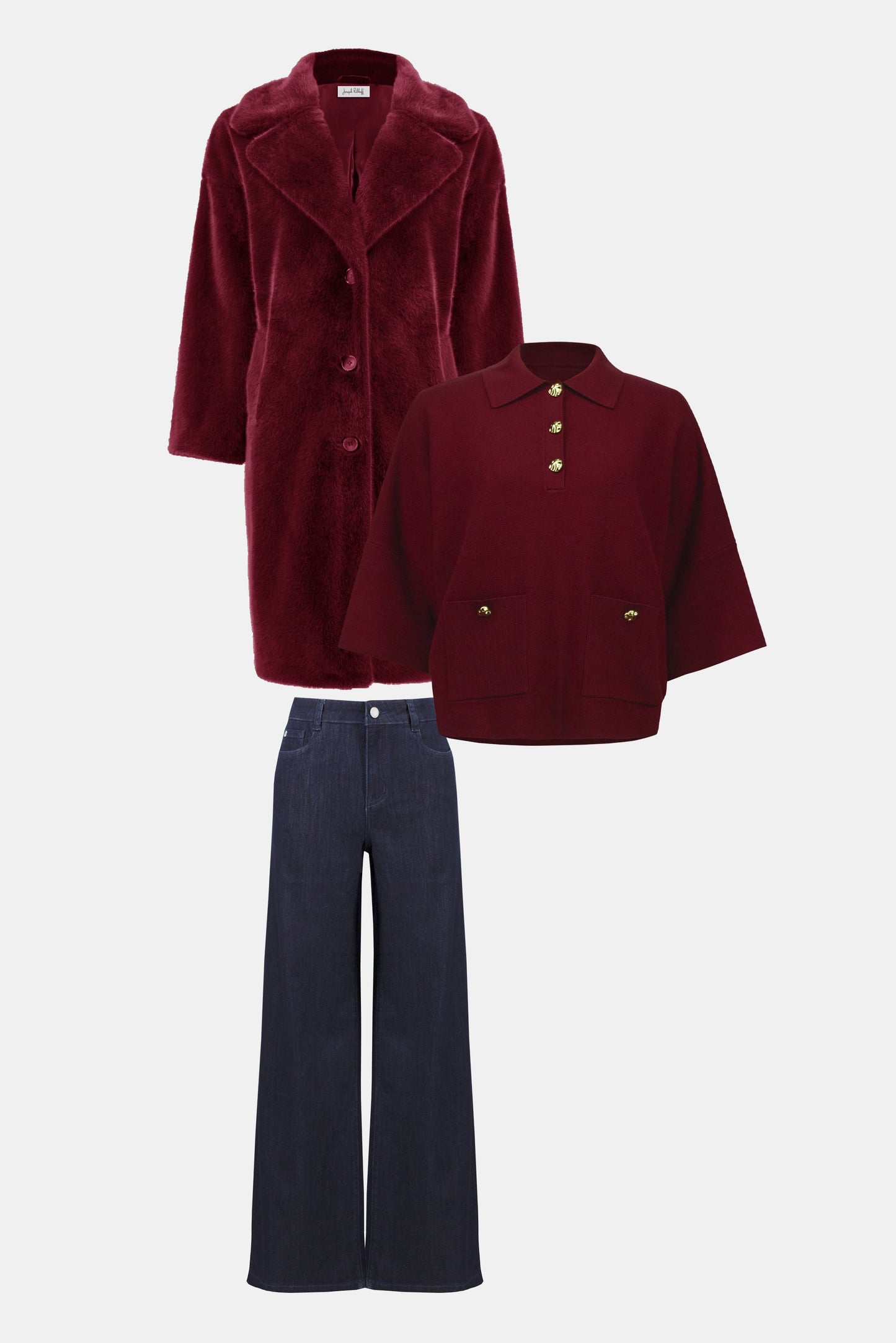 Faux Fur Straight Coat
243902F25