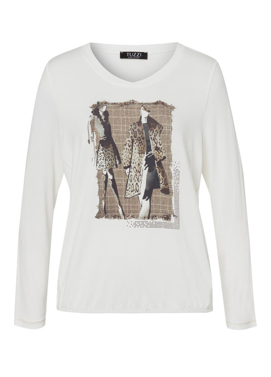 Graphic Print Long Sleeve Top