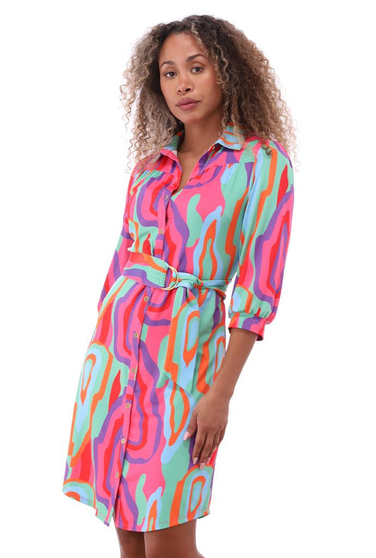 K-Design vibrant, multicolored shirt dress.