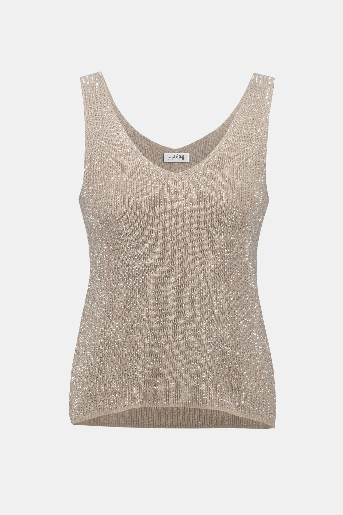 Metallic Knitted Camisole with Rhinestones
252915S26