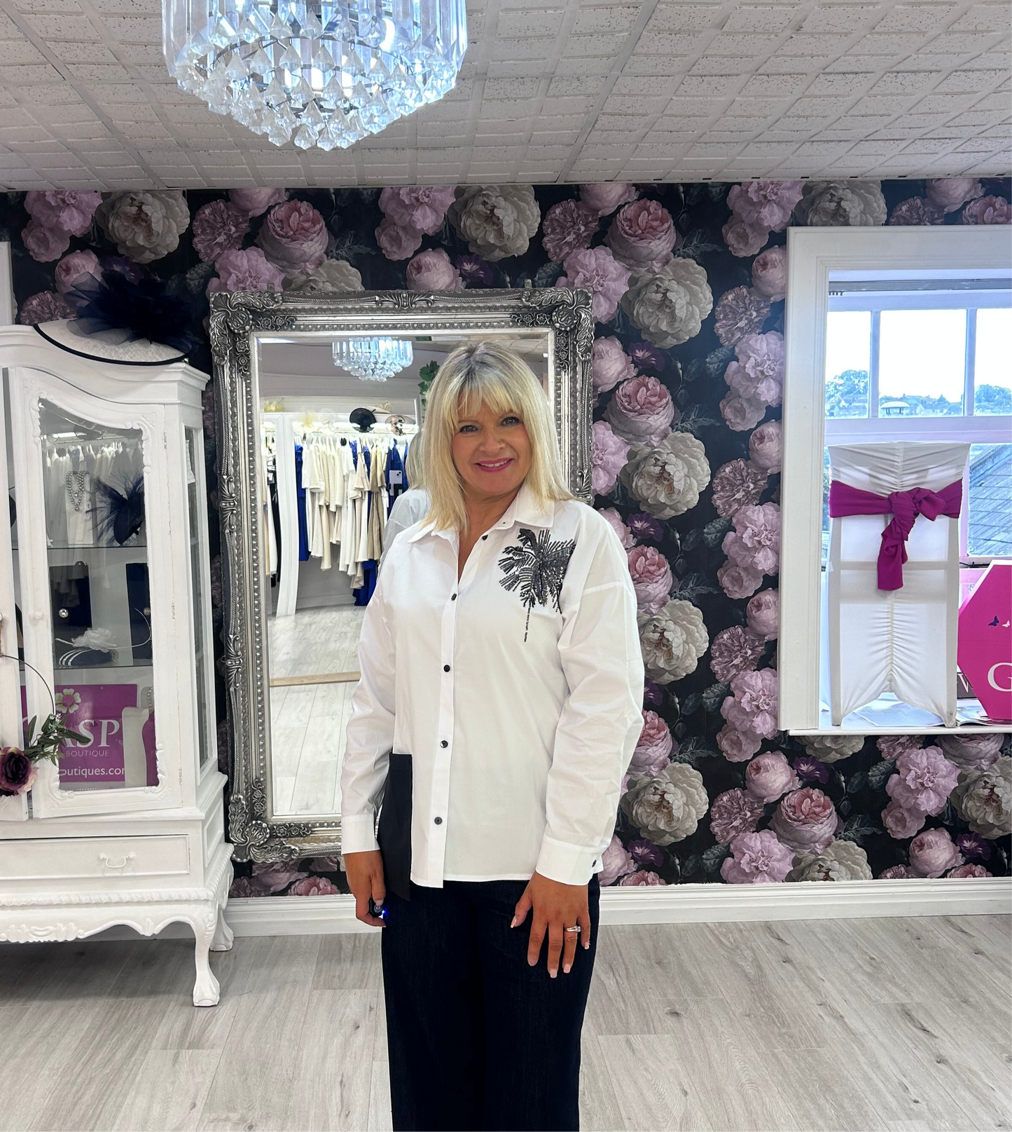 Inco white shirt with black motif. ￼