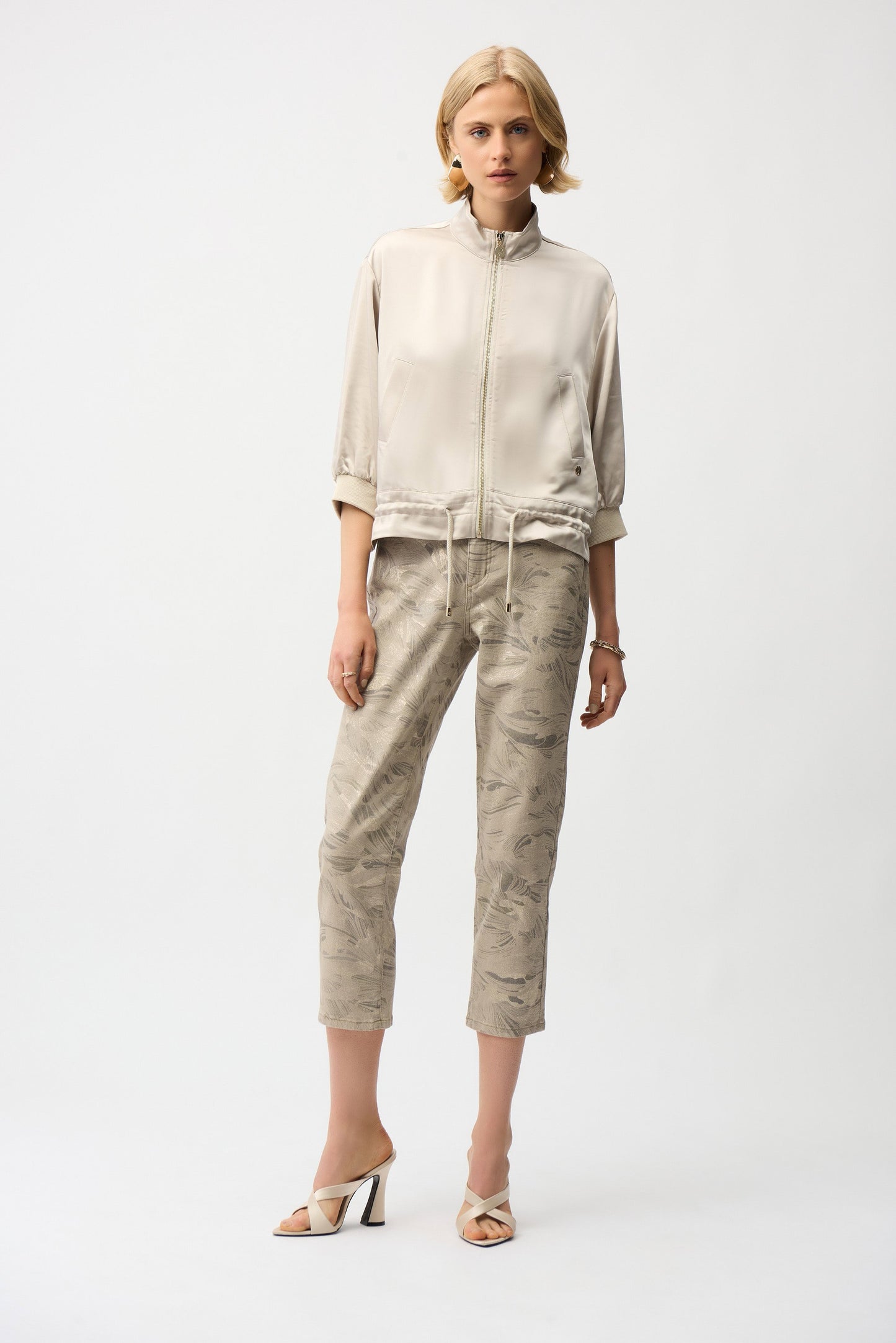 Satin Boxy Blouson Jacket With Drawstring Hem Joseph Ribkoff 
261913