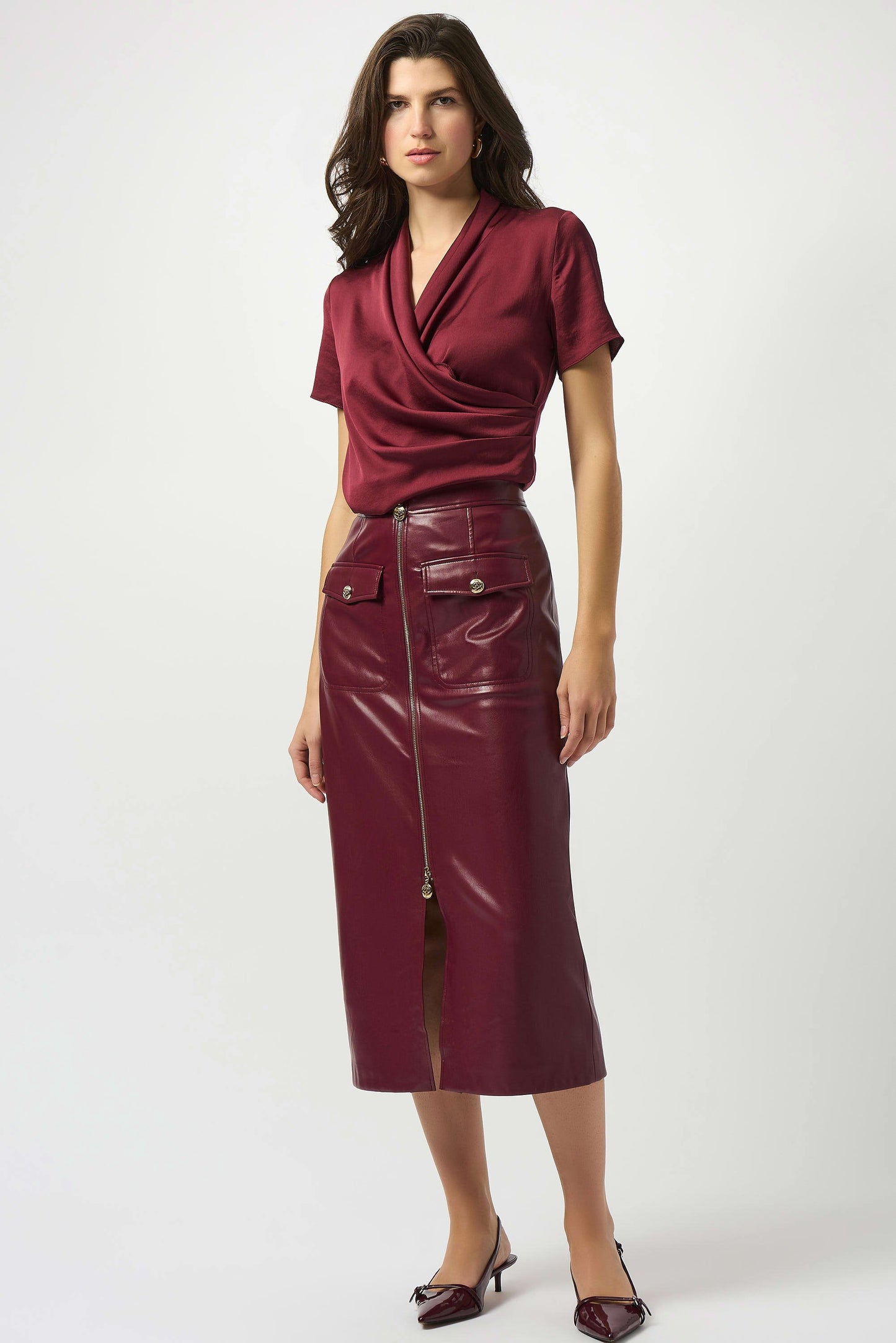 Leatherette Long Pencil Skirt
253991