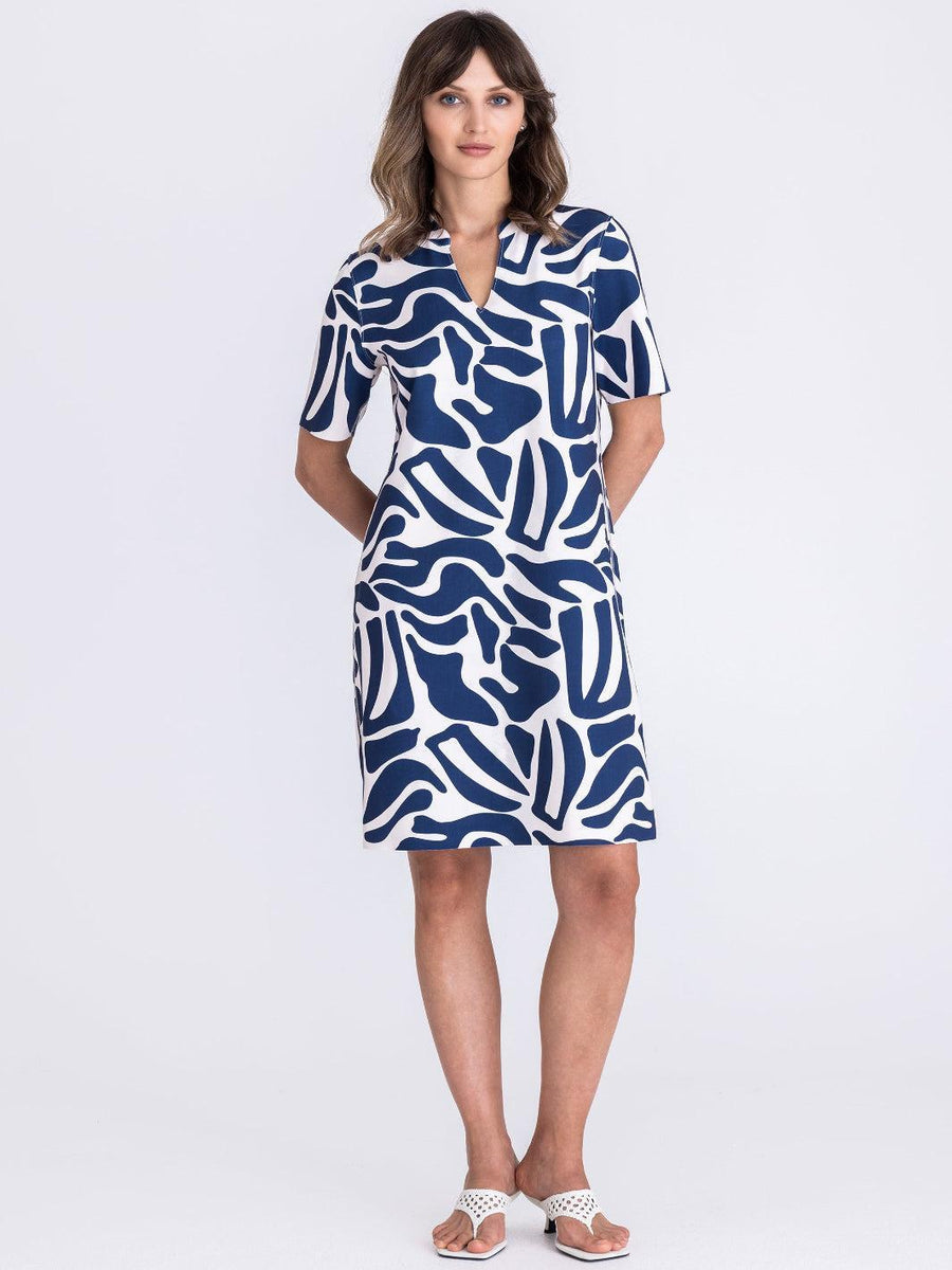 Tuzzi reverisible dress blue print