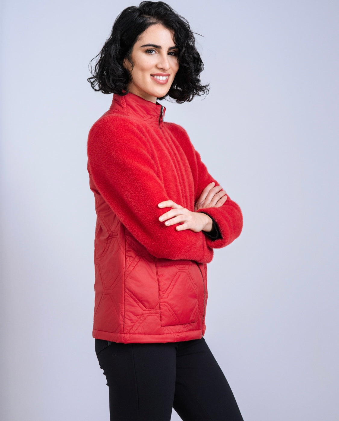 Scorzzo Red Zip-Up Fleece Jacket