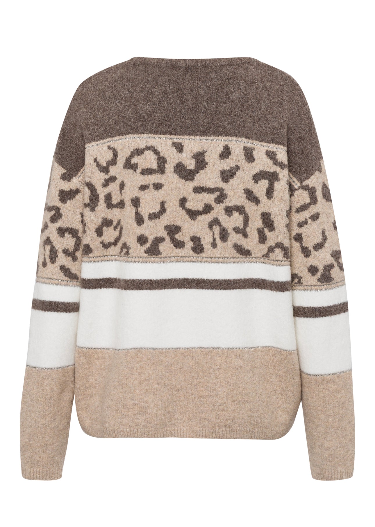 Animal Print & Stripe Knit Sweater