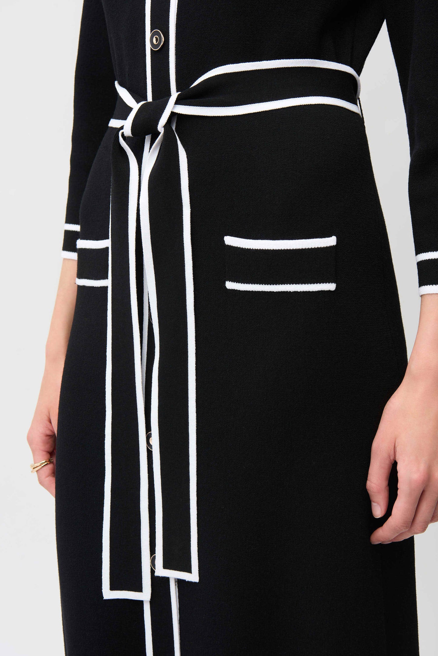 JOSEPH RIBKOFF 261944 Viscose Shirt Dress with Contrast Piping And Sash