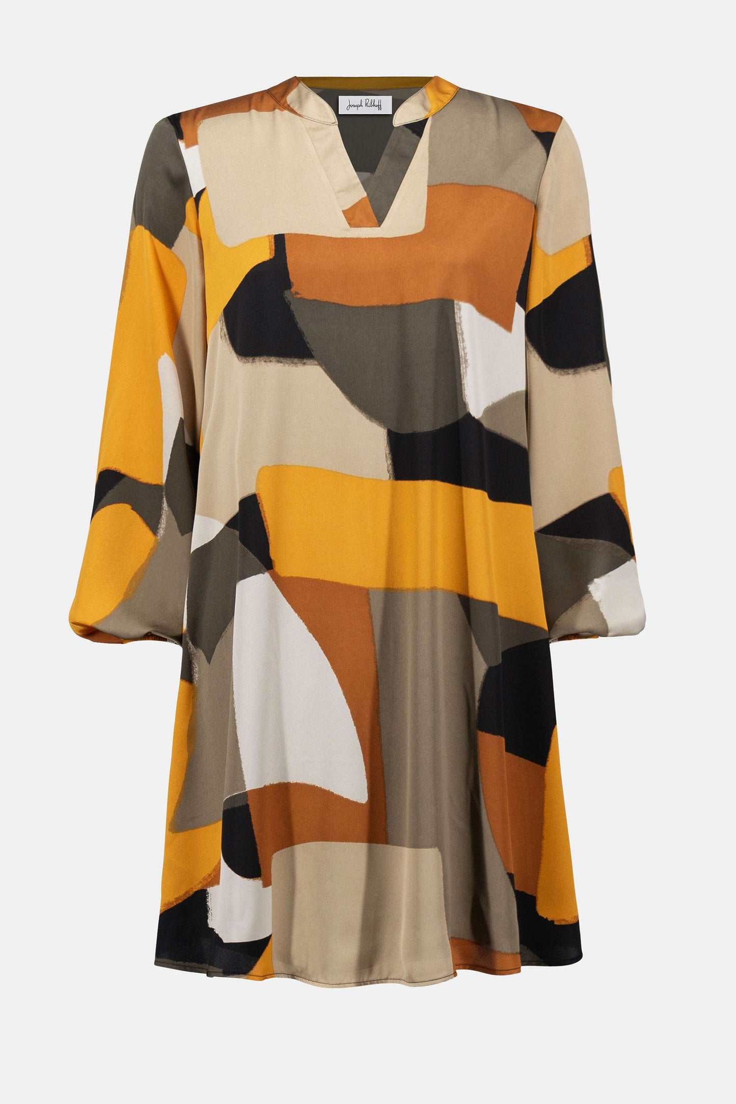 Recycled Satin Abstract Print Trapeze Dress
253218