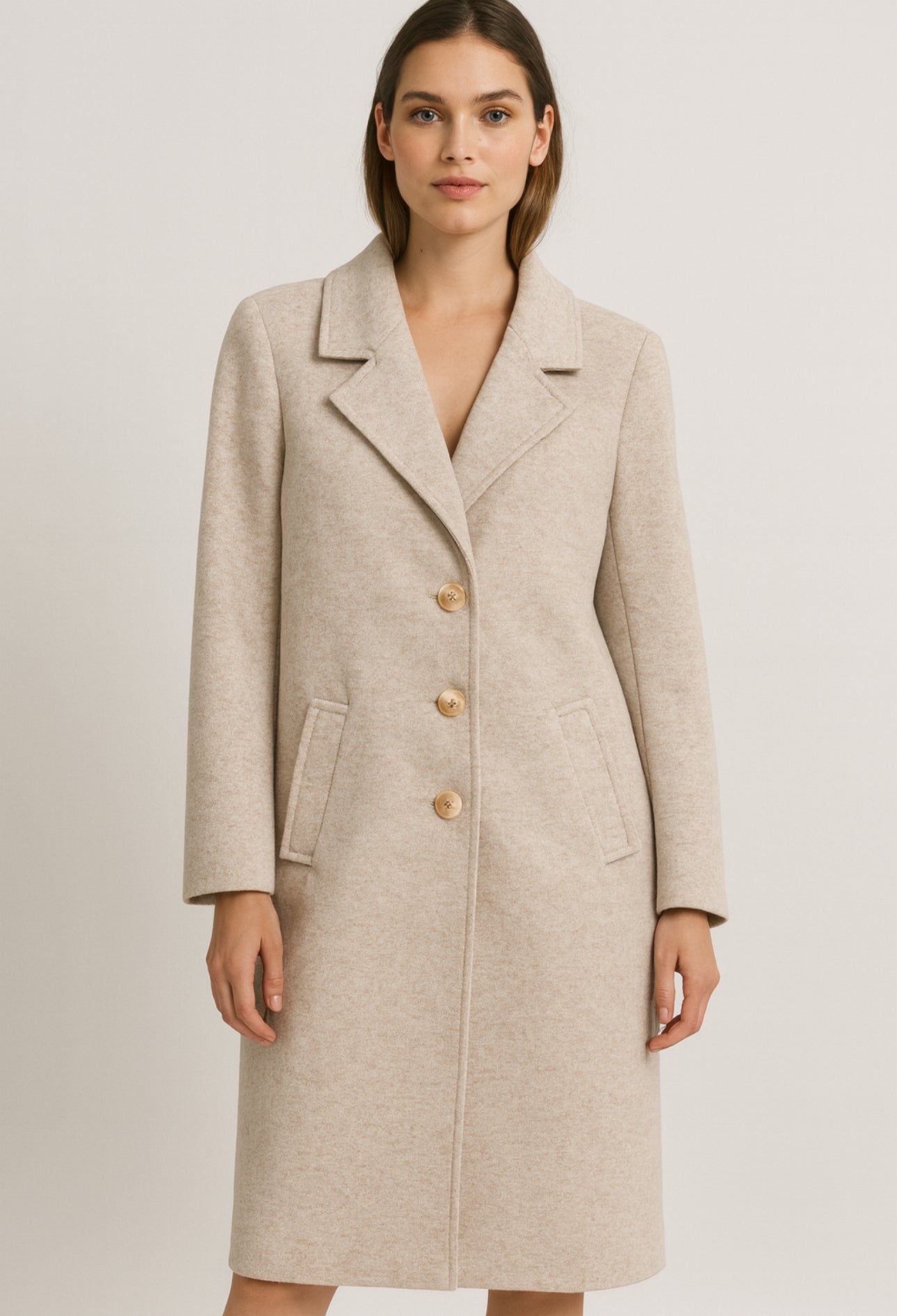 ICIAR&CANDELA BEIGE WOOL-BLEND COAT