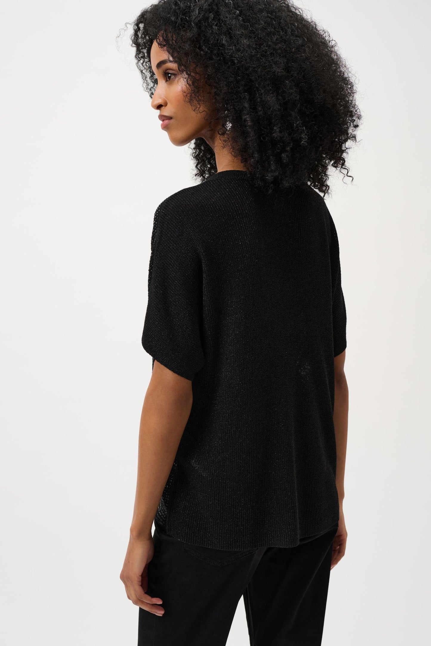 JOSEPH RIBKOFF 263900CO Metallic Knitted T-shirt with Rhinestones - Core Colours