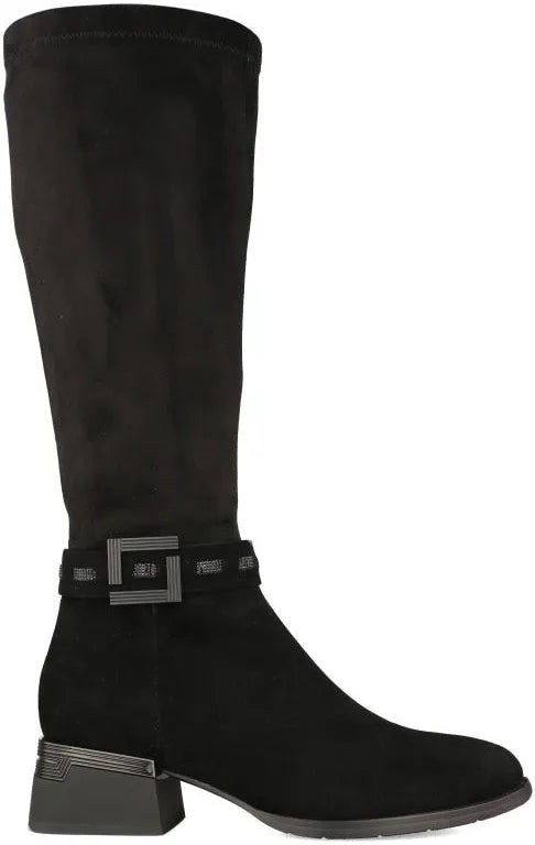 Loretta Vitale Black Stretch Knee-High Boots