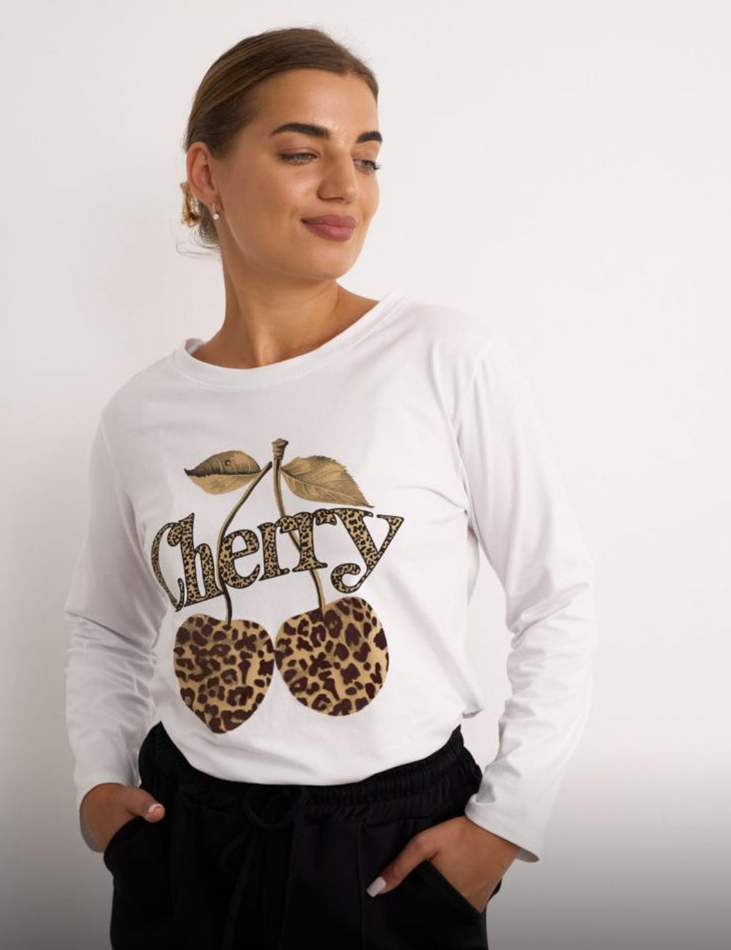 Leopard cherry t shirt
