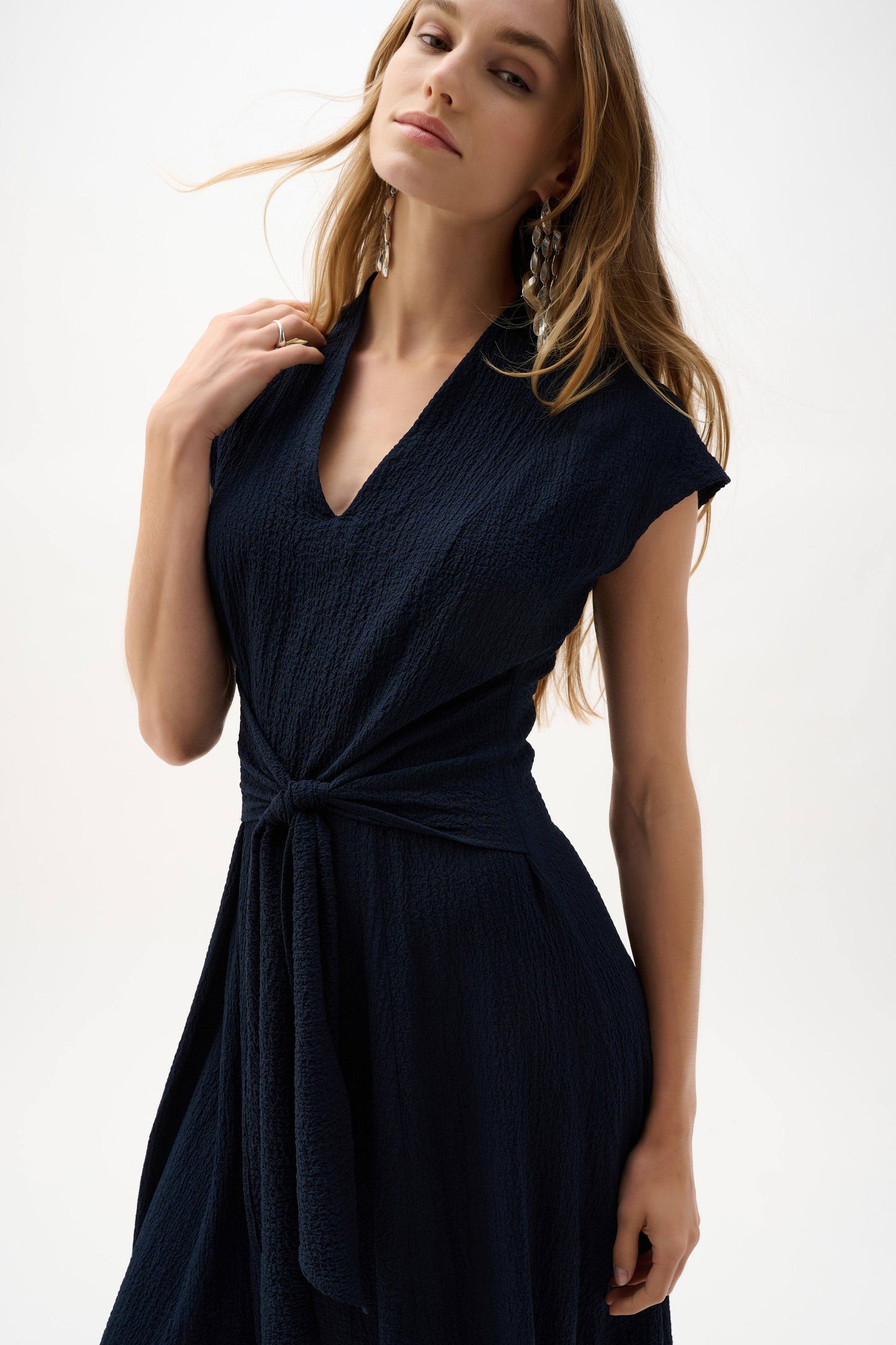 JOSEPH RIBKOFF Woven Seersucker Fit And Flare Dress 262026
