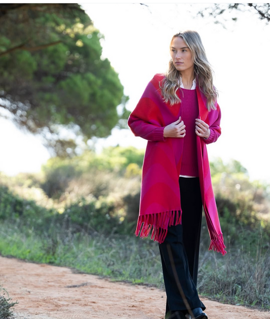 Marble scarf in pink/red