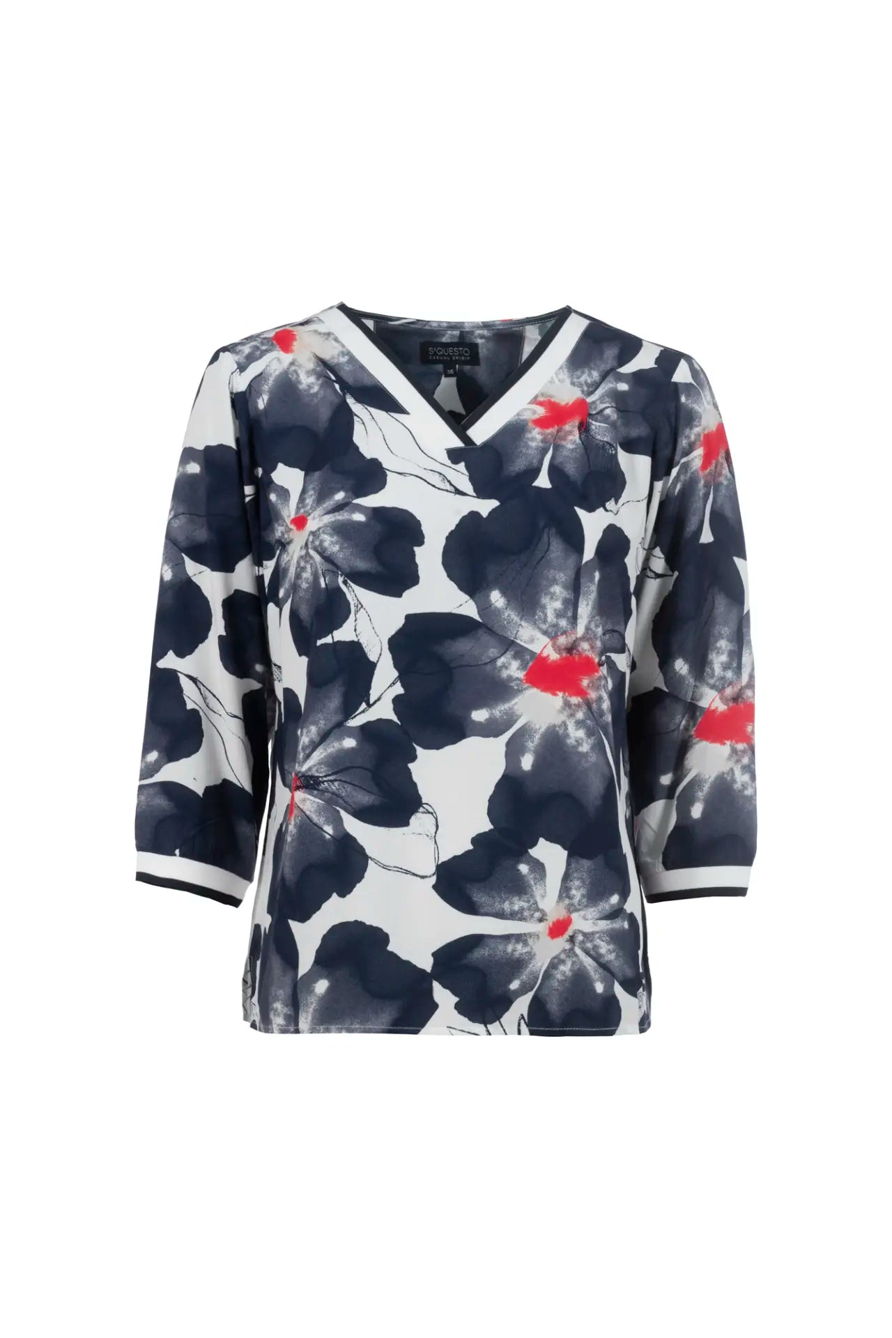 Sequesto Blouse, 3/4 sleeves, V-neck