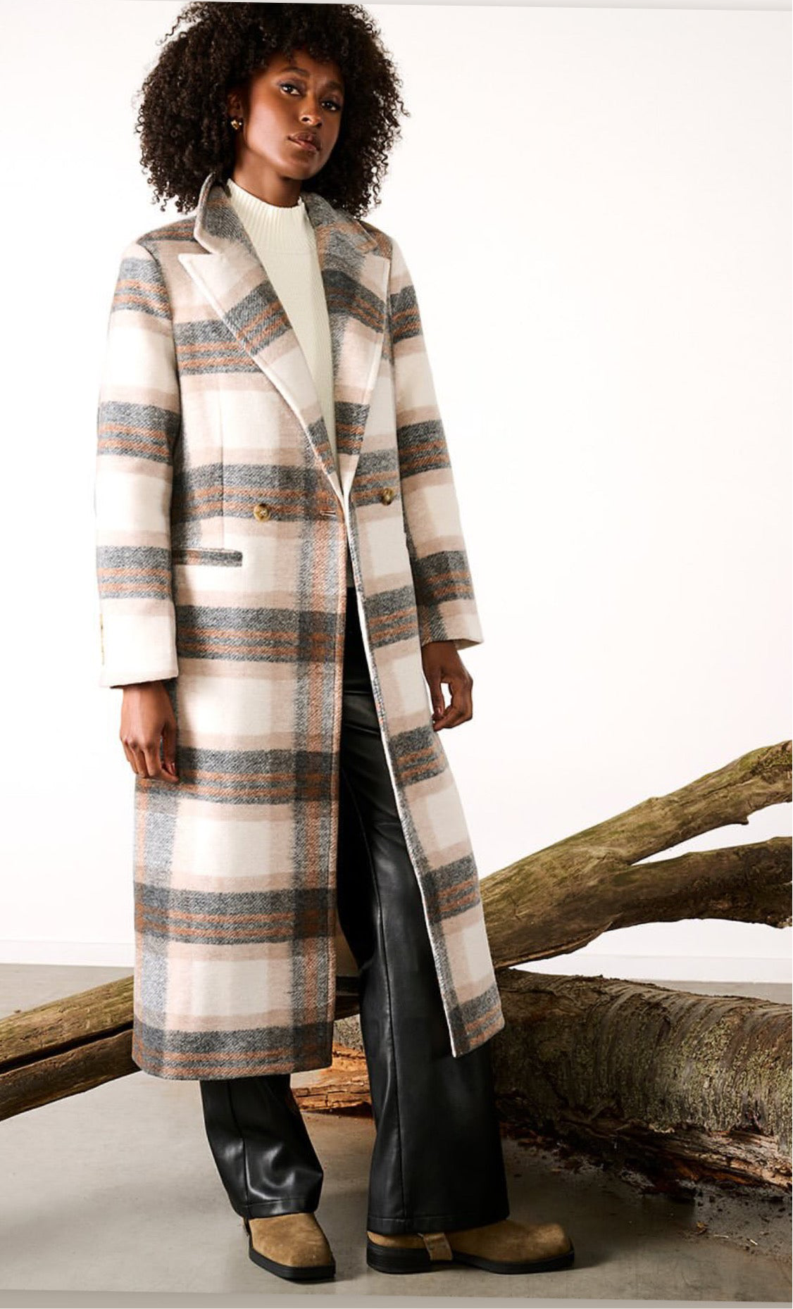 K Design Checked Longline Coat