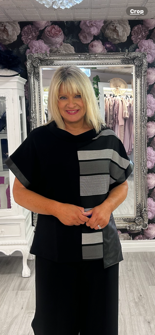 Inco Stripe on one Sleeve Top