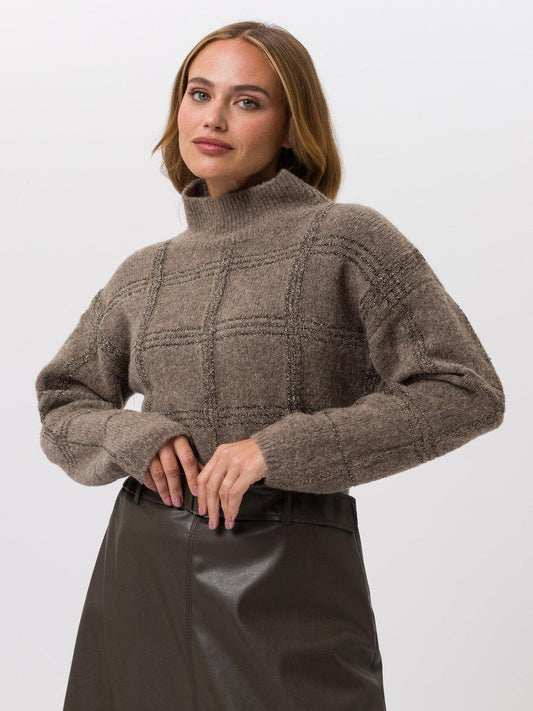 TUZZI plaid knit jumper