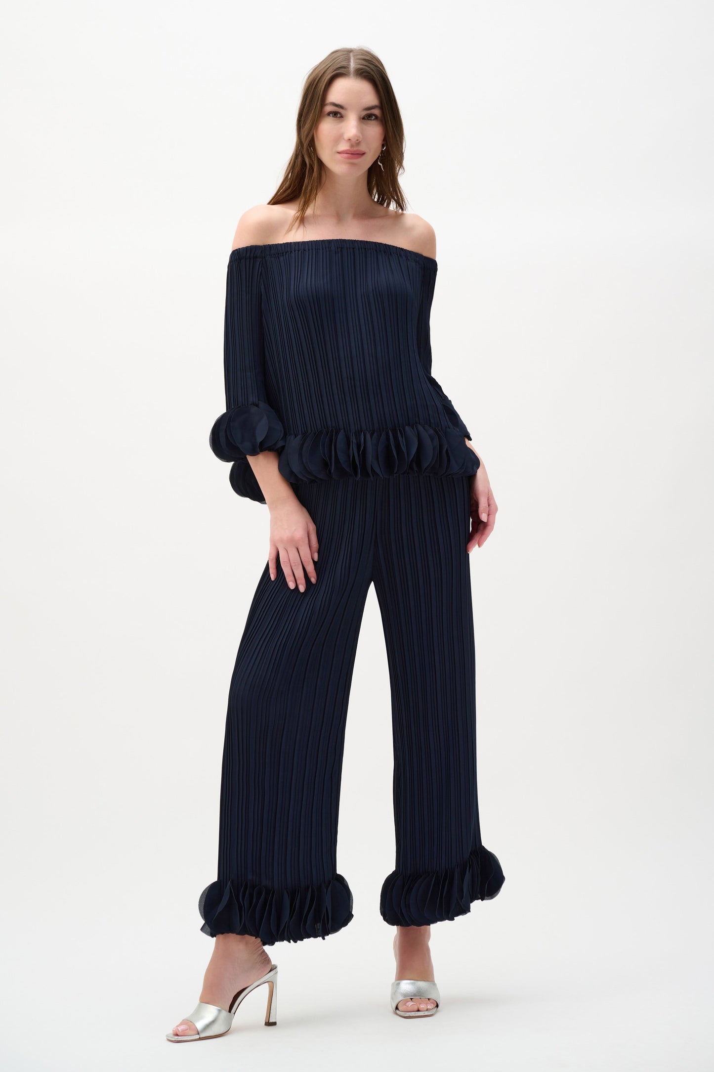Georgette Wide Leg Pleated Pants
253940S26 navy