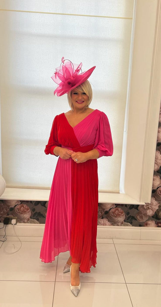 John Charles 66330A PINK/RED Dress SALE